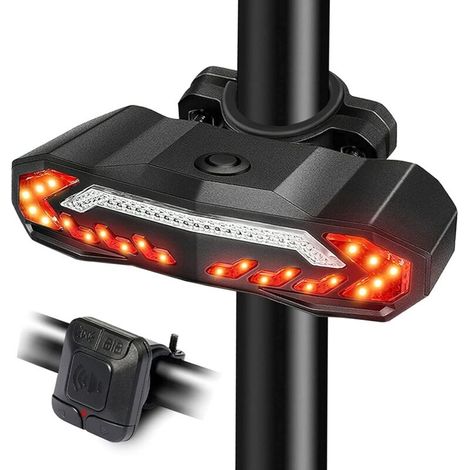 Feu Arrière De Vélo Etanche Avec Télécommande Feu Arrière De Vélo Ultra Lumineux Feu Arrière De Vélo Rechargeable Usb Avec Clignotant Et Feu De Freinage