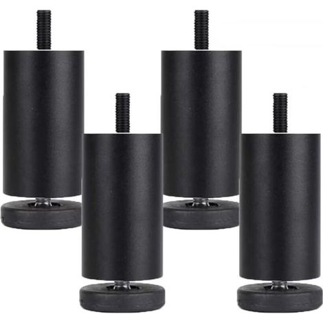 Pieds De Meuble Réglables En Alliage D'Aluminium – Hauteur 12cm – Base Pivotante – Lot De 4 – Capacité De Charge 200kg