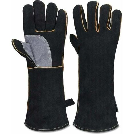 Gants De Soudage En Cuir Résistant À La Chaleur – Coutures Kevlar Renforcées – Protection Thermique Pour Barbecue Et Soudure