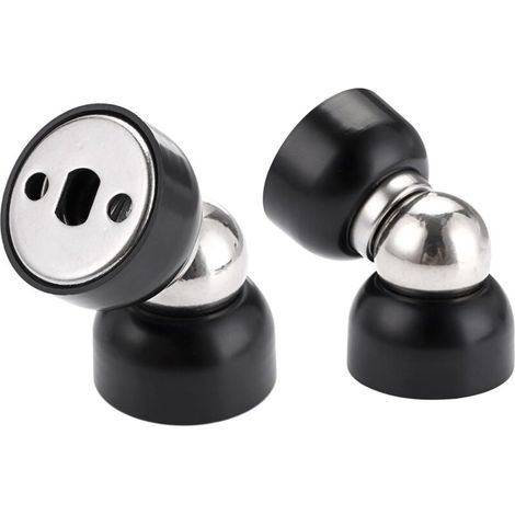Lot De 2 Butées De Porte Magnétiques En Acier Inoxydable – Fixation Avec Vis – Diamètre 3,4 Cm – Pour Chambre, Salle De Bain, Cuisine, Bureau