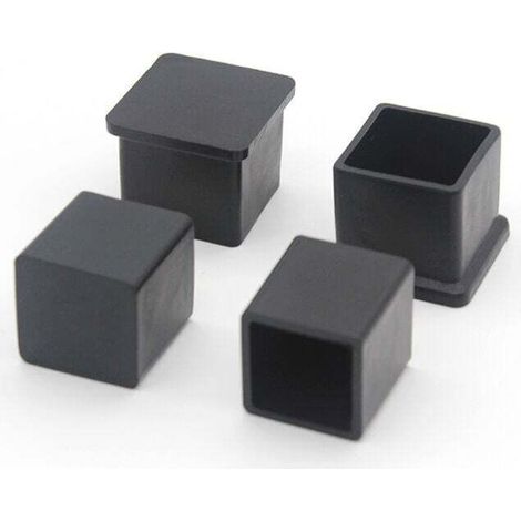 Lot De 10 Embouts De Pieds De Chaise Carrés En Caoutchouc Antidérapant – 20 X 20 Mm – Pour Sols Durs – Réduction Du Bruit Et Protection Des Meubles