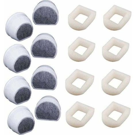 Lot De 16 Filtres À Eau Pour Fontaines Drinkwell – Préfiltre En Mousse Et Filtre À Carbone – Eau Propre Pour Chat Et Chien