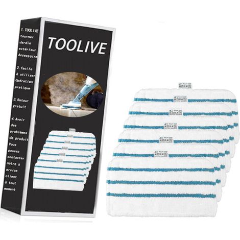 Lot De 6 Lingettes Microfibres Pour Balais Vapeur Black Et Decker – Lavables Jusqu'à 60°c – Nettoyage Sans Traces Sur Tous Types De Sols - Fsm1605
