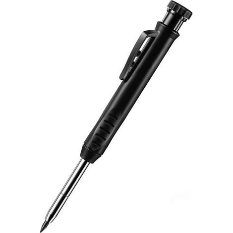 Ensemble De 2 Crayons De Charpentier Mécaniques, Une Recharge Noire + Stylo Noir, Outil D'Écriture, Marqueurs De Charpentier Psychologiques