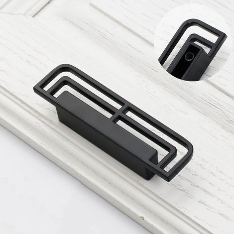 2pcs Poignées Et Boutons De Tiroir Cuisine Armoire Porte Poignées Placard Tiroir Chambre Meubles Tirer(6285-pas 32, Noir)