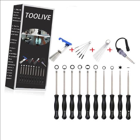 Lot De 10 Tournevis Pour Réglage Carburateurs – Acier Inoxydable – Poignée Ergonomique – Compatible Husqvarna, Troy-bilt, Walbro