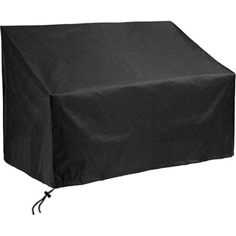 1pc Noir Housse De Protection Pour Banc De Jardin 3 Places, Housse De Banc Extérieur Étanche Tissu Oxford 210d(69 49 155cm)