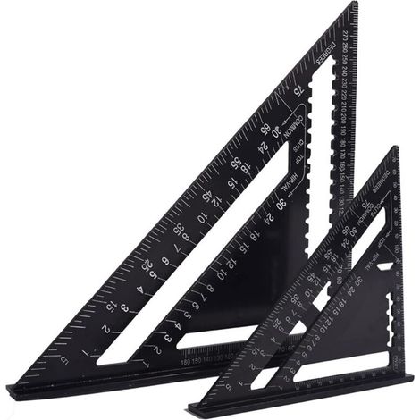 Équerre Menuisier Multifonctions 18cm Et 30cm – Aluminium Résistant À La Corrosion – Pour Marquage Précis Et Coupes En Croix – Outil De Traçage