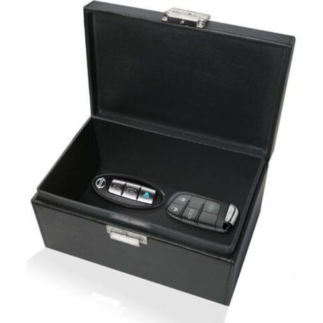 Boîte Faraday Extra Large Pour Clés De Voiture – Protection Rfid Contre Le Vol – Cuir Militaire – Bloque Signaux Wi-fi, Gps, Bluetooth