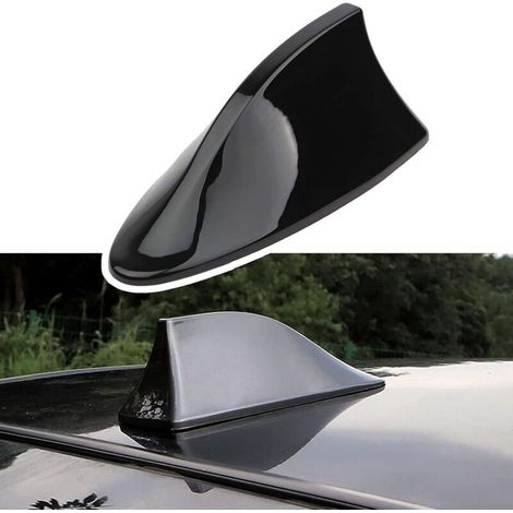 Antenne De Toit Étanche Pour Voiture – Aileron De Requin Noir – Amélioration Signal Radio Fm/am – Installation Facile Avec Adhésif