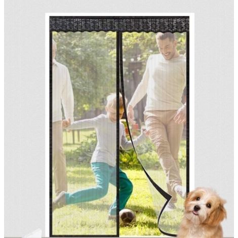 Moustiquaire Magnétique Pour Portes Et Fenêtres 90x210 Cm – Installation Facile Sans Outils – Fermeture Automatique Par Bande Magnétique – Fibre De Polyester