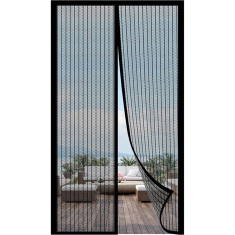 Porte Moustiquaire Magnétique, Rideau De Porte Anti-mouches, Moustiquaire De Porte À Fermeture Magnétique, Fermeture Automatique, 100x230cm Noir