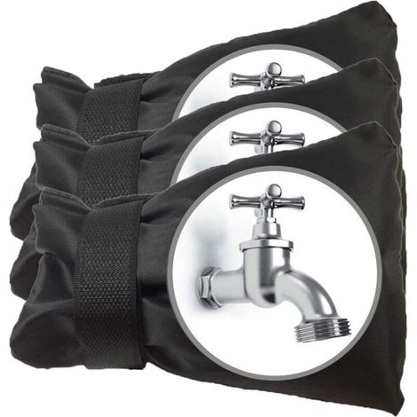 3pcs Noir Cache Robinet Exterieur Couvre-robinet Pour Hiver Antigel Étanche Couverture De Protection De Robinet De Jardin Extérieur Grande Taille
