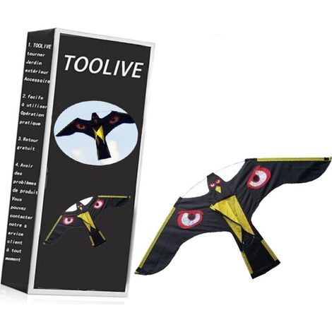 Cerf-volant Répulsif Oiseaux 1.40m – Construction Nylon Et Fibre De Verre – Léger Et Facile À Installer – Protéger Cultures Et Jardins