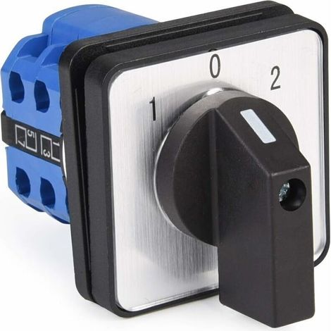 Commutateur Camé Rotatif 20 A 8 Bornes 690 V – Sélecteur De Charge 3 Positions – Polycarbonate Ignifuge – Pour Moteurs Asynchrones