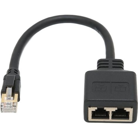 Répartiteur Ethernet Rj45 1 À 2 Ports – Adaptateur Cat8 Pour Bureau Et Maison – Noyau Plaqué Or – Connexion Stable Sans Interférences