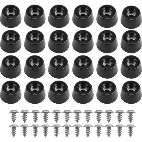24pcs Petit Patin En Caoutchouc Noir (21 15 12mm) Pieds De Planche À Découper, Pied Caoutchouc, Meubles Et Équipements Électroniques, Équipés De Vis En Acier Inoxydable, Résistants Et Silencieux