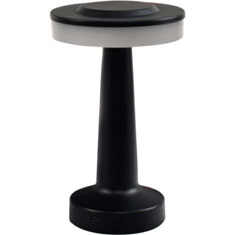 Lampe De Bureau Led Sans Fil, Noir Mat, 12,5 X 12,5 X 20,5 Cm, 1 Pièce, 2 W, 3 Tons, Lampe Portable Sans Fil Avec Capteur Tactile