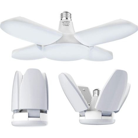Plafonnier Led De Garage 60w E27 - 6500k 6000lm - Lampe D'Atelier Pour Garage, Entrepôt, Atelier - Pack De 1