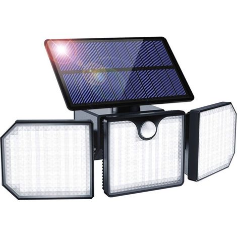 Lampe Solaire Extérieur Détecteur De Mouvement - Lumière Murale Étanche 3 Têtes - Spot Mural Pour Garage, Jardin, Entrée - 1 Pc