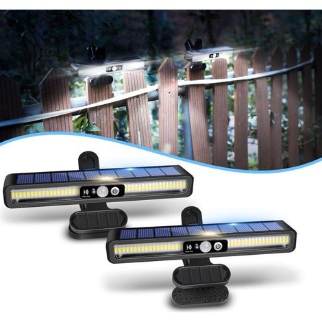 Lampe Solaire Extérieure 2 Pièces – Éclairage À Détecteur De Mouvement – 36 Leds – 1000 Lumens – Autonomie 12h – Angle Réglable 120°