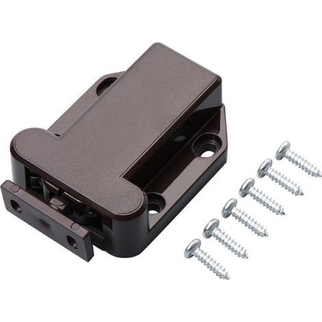 Jaune-brun-loquets À Libération Tactile Pour Placard 4 Pièces Fermeture Porte Placard Loquets Pour Placards Loquets De Touch Avec Vis Placard Meubles Porte Armoire Loquet Tactile Noir
