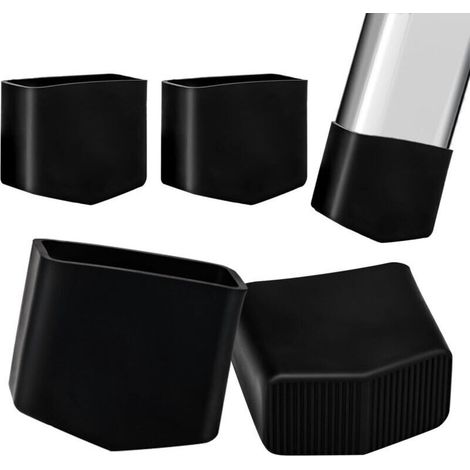 Pieds D'Échelle En Caoutchouc Couvre-pieds D'Échelle Caoutchouc Pour Échelle Embout Escabeau 40x20 Capuchons D'Échelle Antidérapants Pour Pieds D'Échelle Universels Noir 4pcs (noir)
