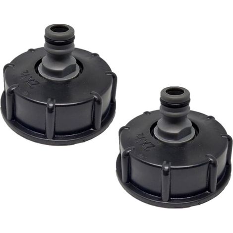 2 Pièces Ibc Bouchon De Réservoir,s60x6 Ibc Raccord/bouchon Mamelon,1/2" Diamètre De Sortie,diamètre D'Entrée 60 Mm Pour Vanne De Tonne Ibc - Noir