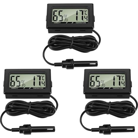 Thermomètre Numérique Avec Hygromètre À Sonde Externe – Plage De Température -50℃70℃ – Précision ±1℃ – Longueur Câble 1,5m