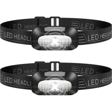 Lampe Frontale Led Rechargeable Usb - 2 Pièces Légères Et Puissantes Pour Camping