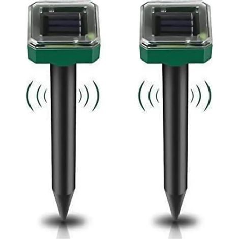 Lot De 2 Répulsifs Anti-taupes À Énergie Solaire Pour Jardin, Répulsif Antiparasitaire Étanche Ip65 Pour Gopher, Campagnol Et Serpent – ​​répulsif Animal Haute Sensibilité Pour Pelouse, Jardin, Cour