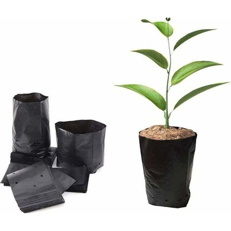 100 Sacs De Pépinière En Plastique Épais - 25x30cm (diamètre X Hauteur) Sacs De Culture Pour Plantes De Jardin Avec Trous D'Aération