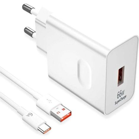 Chargeur Rapide Supercharge 66 W Pour Honor 200 Lite, 90 Lite, Magic6 Lite, 66 W Avec Câble Usb-c 6 A (1 M) Pour Honor Magic6, 6pro, Magic7 Lite, Honor 90, 70 Lite, 200 Pro, X6b, Etc.