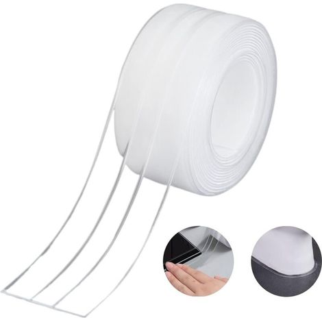 Bande D'Étanchéité Double Pli 38mm X 3.2m – Silicone Transparent Imperméable – Anti-moisissure Pour Éviers Et Baignoires - 1pack