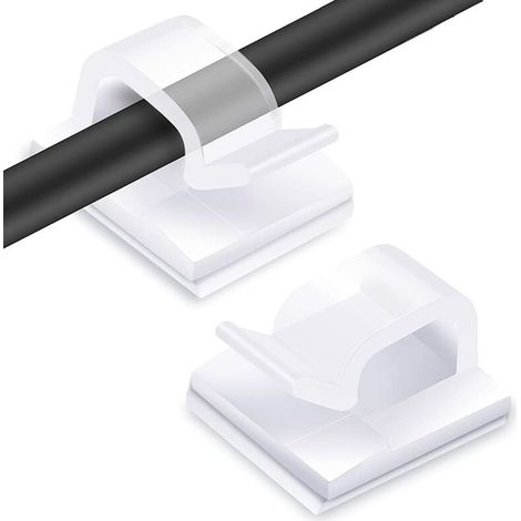 Lot De 120 Clips Câbles Auto-adhésifs – Pour Gestion Câbles Jusqu'à 5mm – Installation Sans Perçage – Transparent Pour Surfaces Variées - 120pcs
