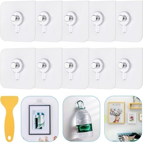 Lot De 25 Adhesif Accroche Tableau Sans Percer, Transparent Attache Cadre Adhésif Pour Accroche Cadres Photo, Miroir, Art Mural, Lumières Décoratives, Sans Trou