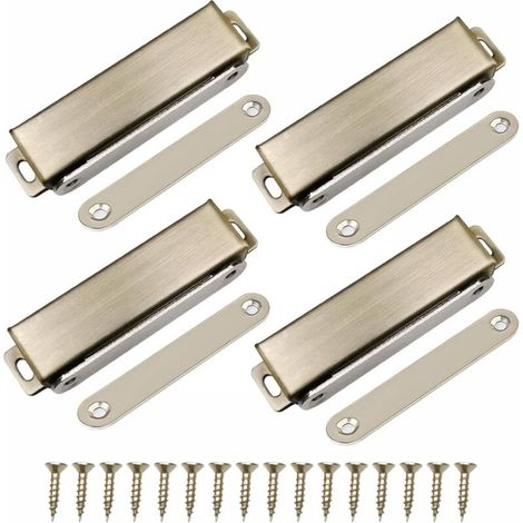 Serrures De Porte Magnétiques Pour Armoires, Lot De 4 Serrures De Porte Magnétiques, Ferme-porte En Acier Inoxydable 40 Kg