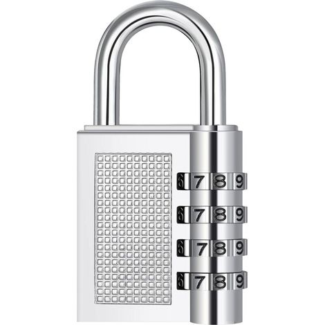 Cadenas À Combinaison À 4 Chiffres Pour Casiers - Empé De L'École De Gym, Cadenas Extérieur Résistant Aux Intempéries Pour Clôture, Portail, Abri De Jardin, Garage, Argent