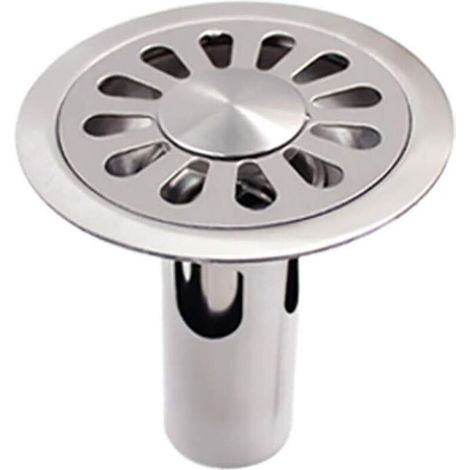 Siphon De Sol Rond En Acier Inoxydable Brossé 10x10cm – Couvercle Creux Grande Capacité – Drainage Rapide Pour Salle De Bain Et Cuisine