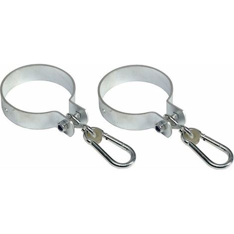 Lot De 2 Crochets De Balançoire Avec Mousqueton Pour Poutres Rondes Ø 5 Cm