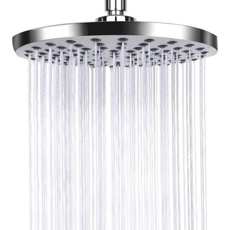 Pomme De Douche À Effet Pluie Anti Calcaire, Tête De Douche En Acier Inoxydable, Fixes Economie D'Eau Et Haute Pression Pour Salle De Bain, 20 Cm Argenté