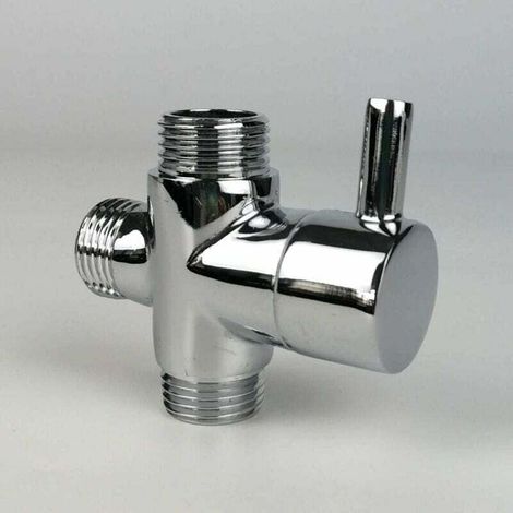Vanne De Dérivation, Mâle G1/2 Robinet En Laiton T Adaptateur Chrome Salle De Bain Douche Robinet Accessoires Inverseur D'Eau 3 Voies Vanne De Remplissage Mâle