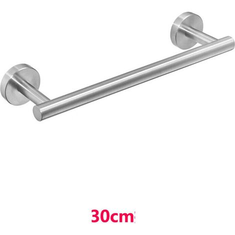 Un Porte-serviettes De Bain En Acier Inoxydable 304 Argent, Tige Simple Brossée De 30 Cm