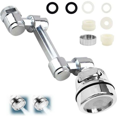 Fixation De Robinet Rotative À 1080 Degrés, Extension De Robinet Flexible, Robinet D'Extension Multifonctionnel Avec Aérateur Réglable À 2 Voies, Robinet D'Extension Pour Salle De Bain De Cuisine (arg
