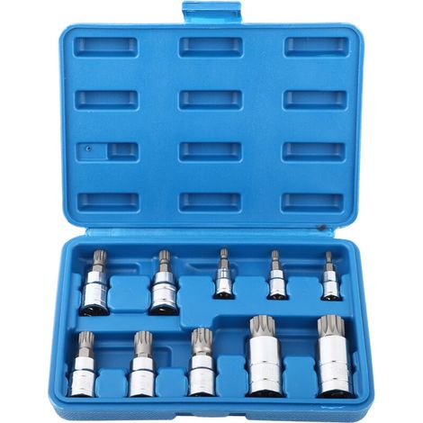 10 Pièces 12 Points Triple Carré Cannelé Jeu De Douilles M4-m18 1/4 "3/8" 1/2 "kit D'Outils De Réparation D'Entranement