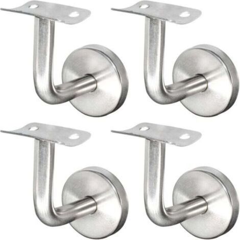 Support De Main Courante En Acier Inoxydable 304 Pour Rampe D'Escalier, Support Mural, Rampe En Bois, Argent (4 Pièces),
