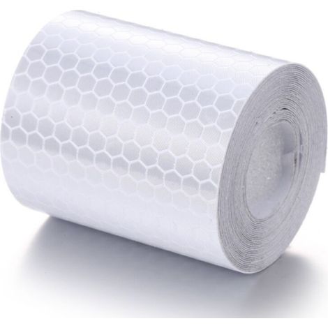 Blanc 5cm 3m Pour Coller Et Couper - Ruban Réfléchissant Résistant Aux Intempéries - Ruban Adhésif D'Avertissement, Réfléchissant Et Auto - Adhésif - Marquage Sécurisé