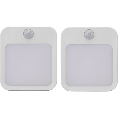 Mini Veilleuse Led Blanche Chaude Avec Capteur De Mouvement, 2 Pièces, Veilleuse À Luminosité Réglable, Prise Ue 110-220v