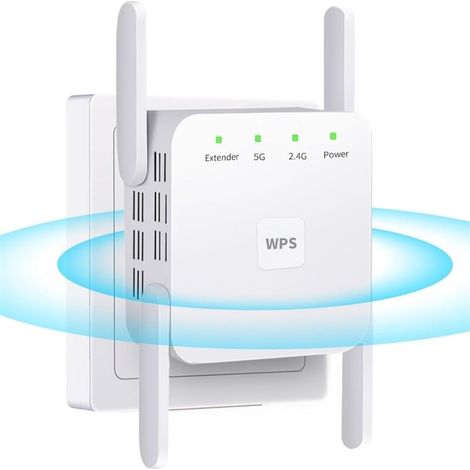 Répéteur Wifi Extérieur 1200mbps – Double Bande 5ghz Et 2.4ghz – Couverture Jusqu'à 900 M² – Port Ethernet Pour Connexion Stable