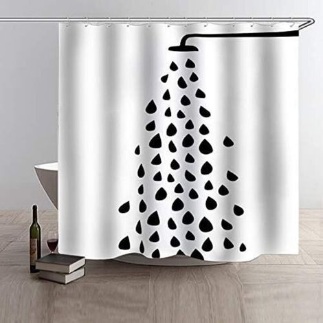 Rideau De Douche Imperméable 180x180cm – Résistant À La Moisissure – 12 Crochets Inclus – Tissu Polyester Lavable En Machine